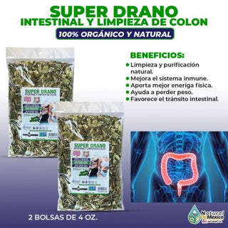 Super Drano Intestinal y Limpieza de Colon Compuesto Herbal 8 oz. 227gr.