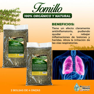 Tomillo Thyme Leaves alivia irritacion de vias respiratorias 8 oz(2 de 4oz)227g.
