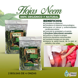 Hoja Neem Herbal/Tea 8 oz-227g (2/4 oz) Mexican Neem Leaves Immune Supports