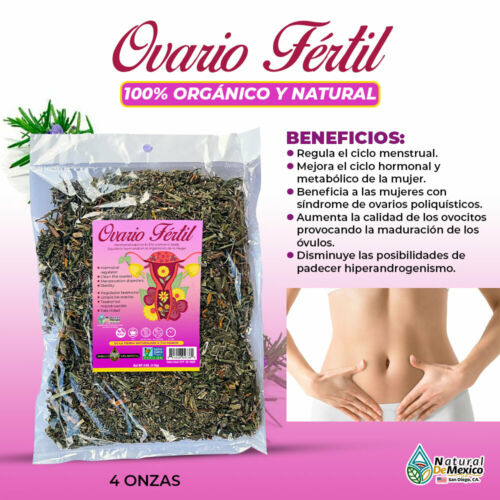 Ovario Fertil Herbal/Tea 4 Oz-113gr. Dolor de Cintura, Hemorragia, Esterilidad