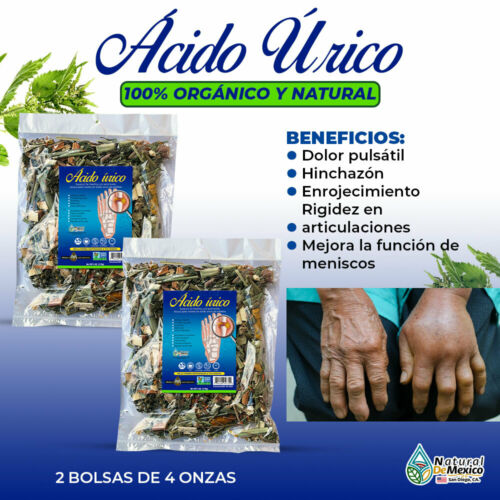 Acido Urico 8 Oz-226gr. (2 de 4oz.)Uric Acid Herbal/Tea Para Dolores Articulares