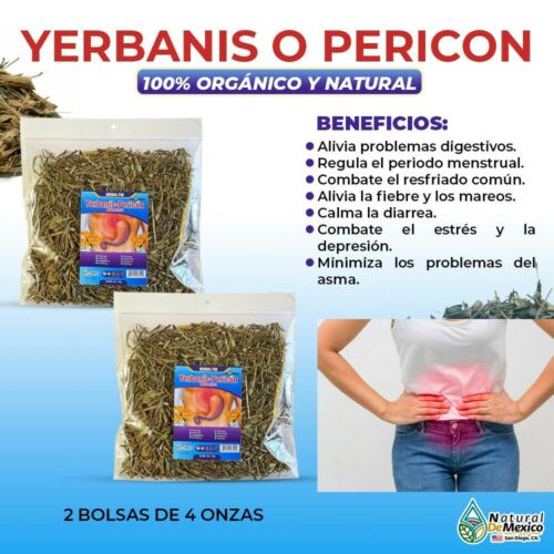 Yerbanis o Pericon regula periodo menstrual naturalmente 8 onzas (2 de 4oz)-227g