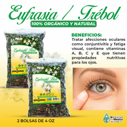 Eufrasia Trebol Herb Tea 8 oz-227g (2/4 oz) Eyebright Herbal Eye Health Support