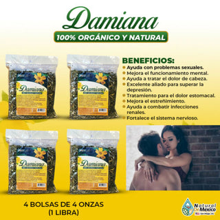 Damiana Leaf Turnera Diffusa 1 Lb-453g (4/4oz) Aphrodisiac, Excitante Sexual