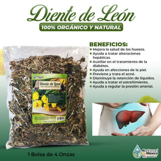 Diente de Leon Herbal Tea 4 oz-113g Dandelion Leaf & Root, Detox Kidney Tea