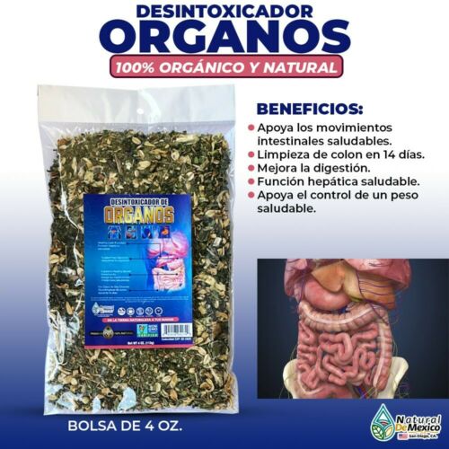 Desintoxicador de Organos Compuesto Herbal 4 oz. 113gr. Limpieza de los Organos