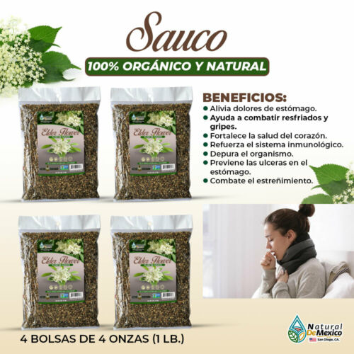 Sauco, Flor de Sauco 1 Lb-453g (4-4oz) Herbal/Tea Elder Flower Immune Support