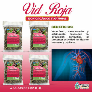 Hojas de Vid Roja 1 lb. 453gr. (4/4 oz.) Red Vine Leaves Herb Tea Para Varices