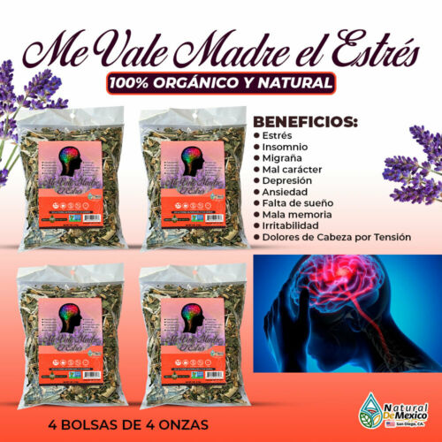 Me Vale Madre el Estrés Tea 1 Lb-453gr. (4 de 4 Oz) Headache Anxiety Depression