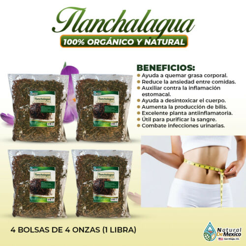 Tlanchalagua hierba adelgazante depurativa te natural 1 Libra (4 de 4 oz)-453g.