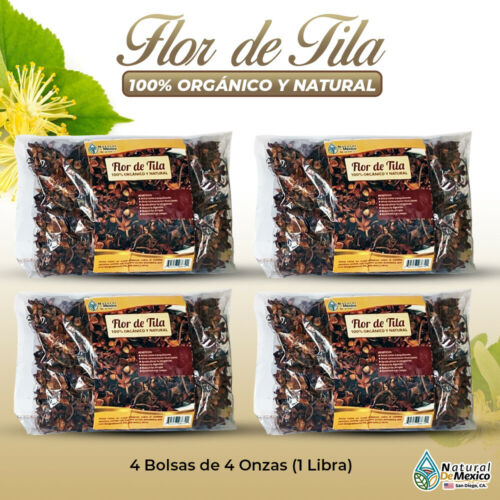Flor de Tila 1 Lb-453g (4-4 oz) Tilo, Linden Flower Tea, Enhances Sleep, Stress