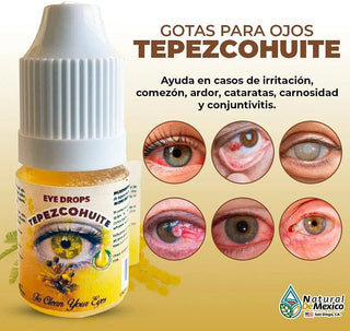 2 Pack Gotas de Tepezcohuite para limpiar y curar Tus ojos - Natural de México