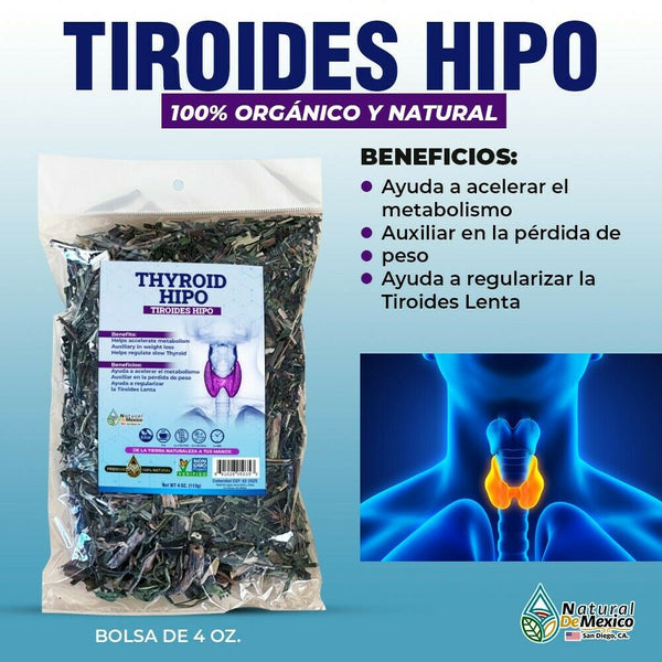 Thyroid Hipo Compuesto Herbal 4 oz. Tiroides Acelera Metabolismo, Baja De Peso