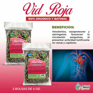 Hojas de Vid Roja 8 oz. 227gr. (2/4 oz.) Red Vine Leaves Herb Tea Para Varices